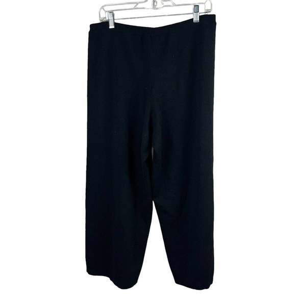 Eileen Fisher Black Wide Crop Pant Size M NWT Washable Wool Pull On - Picture 7 of 11